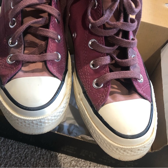 Like new CONVERSE unisex high top patchwork Chuck 70 Hi wine rose taupe women 6 - Picture 2 of 11